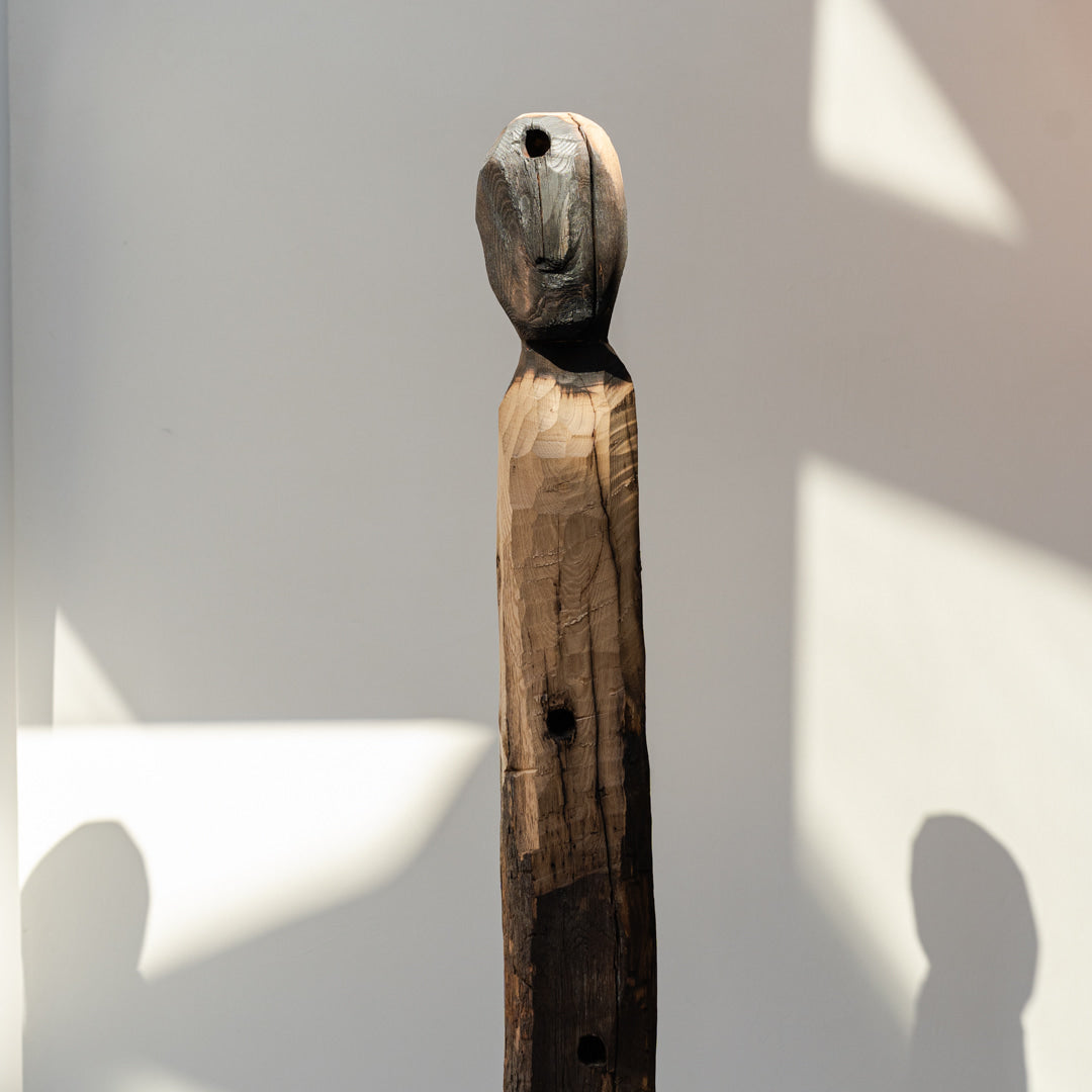 Sculpture En Bois Art Singulier Totem Art Brut Artiste Coté Sur Socle